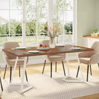 Table à manger moderne, petite table de cuisine en similicuir marbre blanc pour la famille