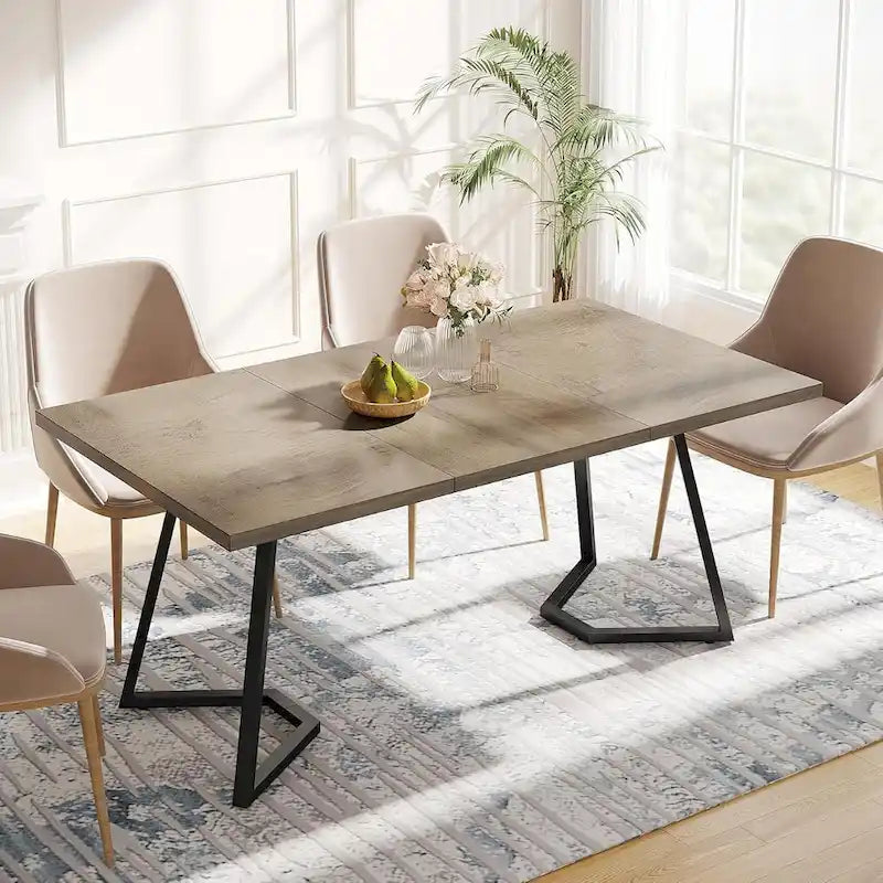 Table à manger moderne, petite table de cuisine en similicuir marbre blanc pour la famille
