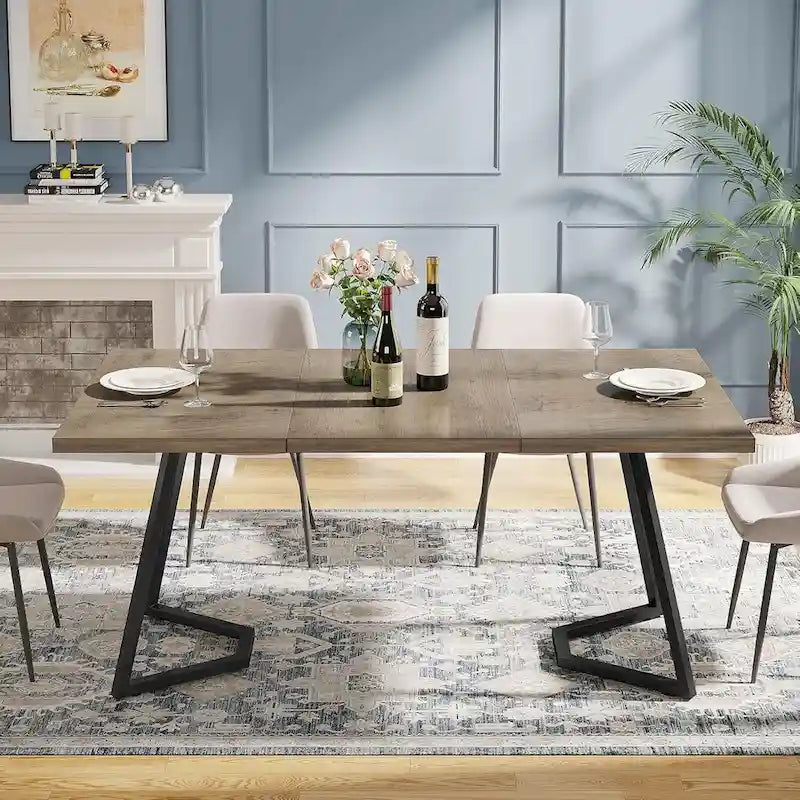 Table à manger moderne, petite table de cuisine en similicuir marbre blanc pour la famille