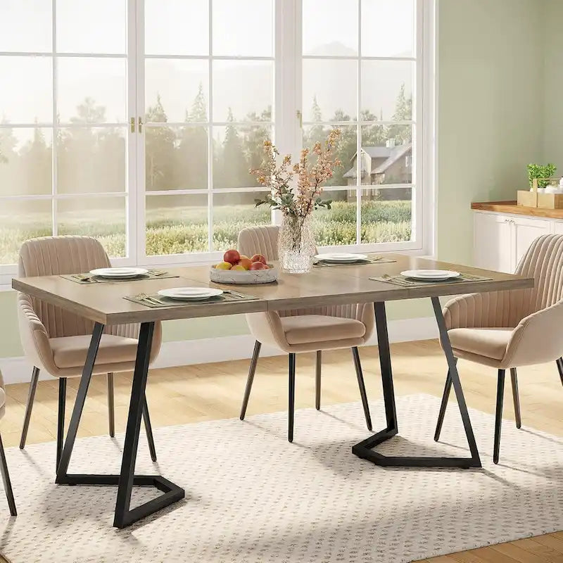 Table à manger moderne, petite table de cuisine en similicuir marbre blanc pour la famille