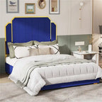 Cadre de lit Queen Size et tête de lit 59,06 avec garniture plaquée or