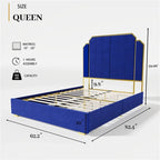 Cadre de lit Queen Size et tête de lit 59,06 avec garniture plaquée or