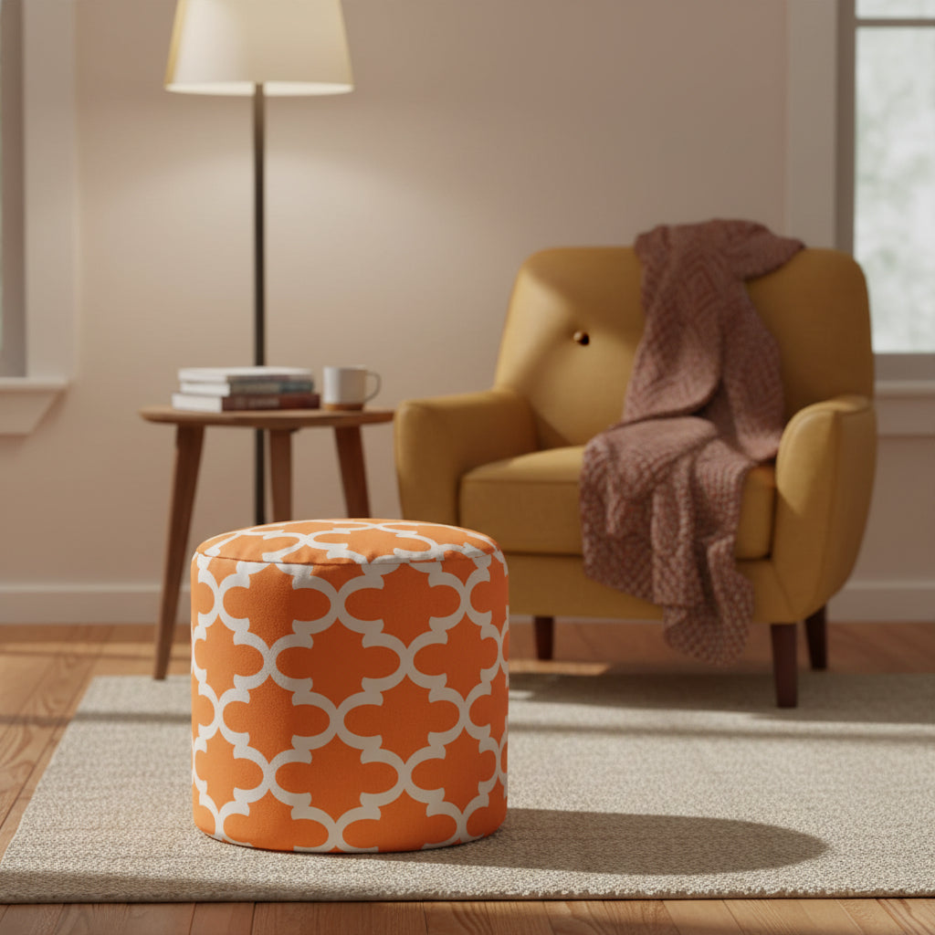 Majestic Home Goods Trellis Indoor / Outdoor Ottoman Pouf 16 L x 16 W x 17 H
