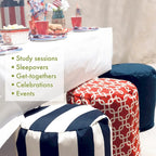 Pouf ottoman d'intérieur/extérieur Trellis