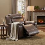 Fabric Manual Recliner Chair with Pillow Top Arms, Brown