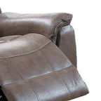 Fauteuil inclinable manuel en tissu avec accoudoirs rembourrés, Marron