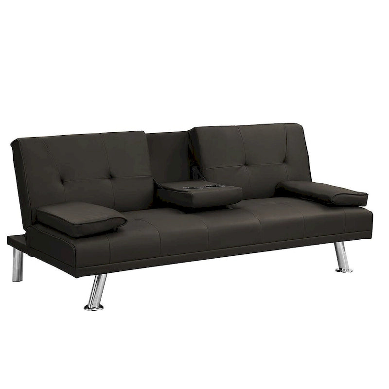Canapé-lit convertible moderne réglable - Canapé double inclinable en similicuir