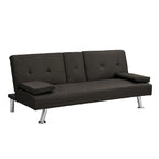 Canapé-lit convertible moderne réglable - Canapé double inclinable en similicuir