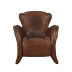 Fauteuil club en cuir pleine fleur Aspen, marron