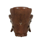 Fauteuil club en cuir pleine fleur Aspen, marron