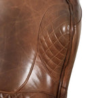 Fauteuil club en cuir pleine fleur Aspen, marron