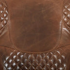 Fauteuil club en cuir pleine fleur Aspen, marron