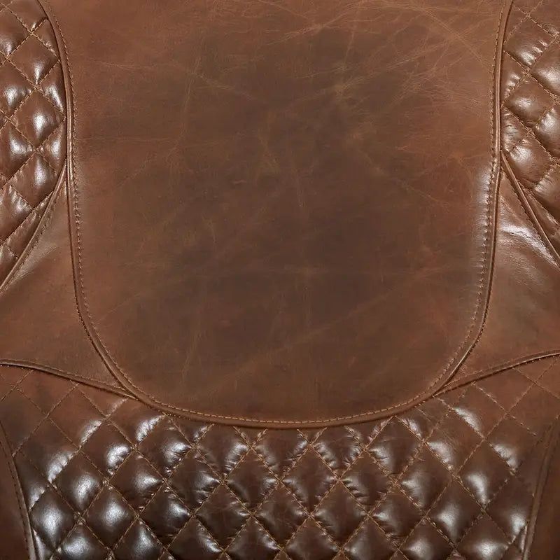Fauteuil club en cuir pleine fleur Aspen, marron
