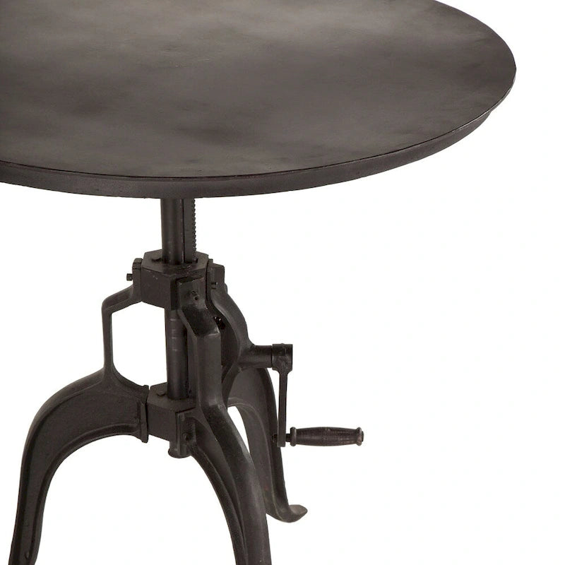 Table d'appoint réglable en métal recyclé avec manivelle, grand modèle, par World Interiors