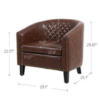 COOLMORE Fauteuil d'appoint en forme de tonneau pour salon