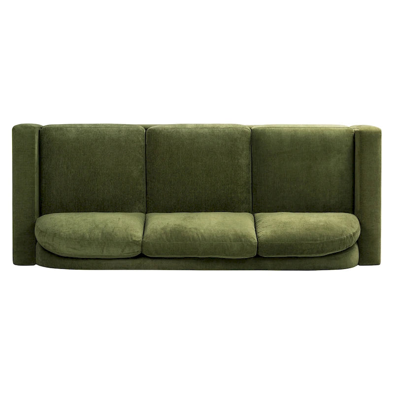 Canapé Fano 99 en velours vieilli vert