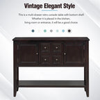Console vintage série Cambridge à grand espace de rangement avec quatre tiroirs