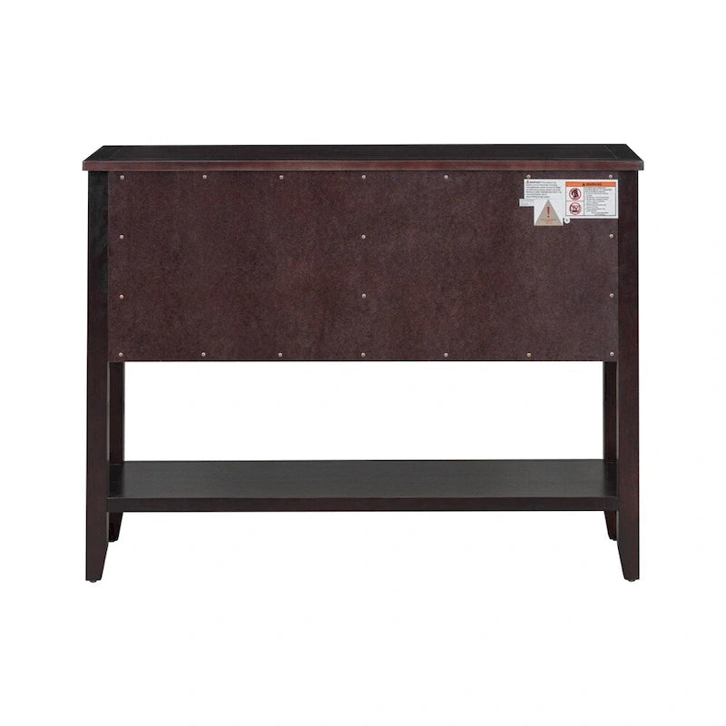 Console vintage série Cambridge à grand espace de rangement avec quatre tiroirs