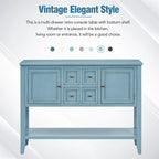 Console vintage série Cambridge à grand espace de rangement avec quatre tiroirs
