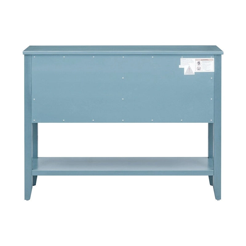 Console vintage série Cambridge à grand espace de rangement avec quatre tiroirs