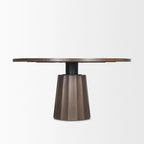 Table à manger ronde sur pied Swanson 60 en bois marron foncé
