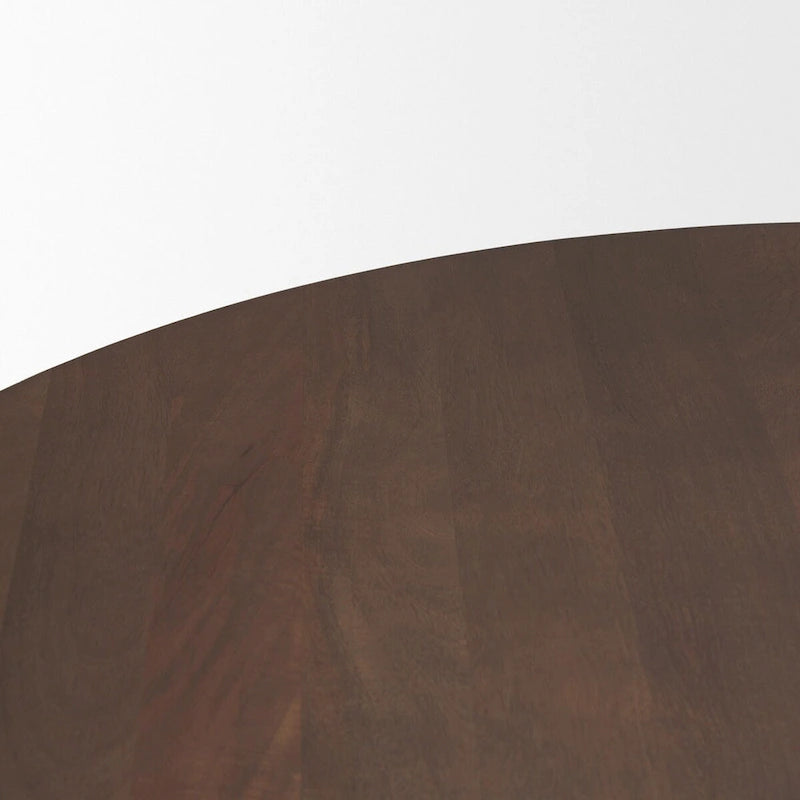 Table à manger ronde sur pied Swanson 60 en bois marron foncé