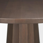 Table à manger ronde sur pied Swanson 60 en bois marron foncé