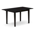 Table de cuisine - une table à manger avec rallonge papillon et chaises Parsons, noires