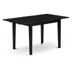 Table de cuisine - une table à manger avec rallonge papillon et chaises Parsons, noires