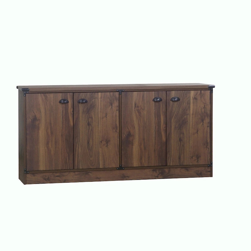Bahut à quatre portes en noyer foncé contemporain Brunei avec armoire de classement
