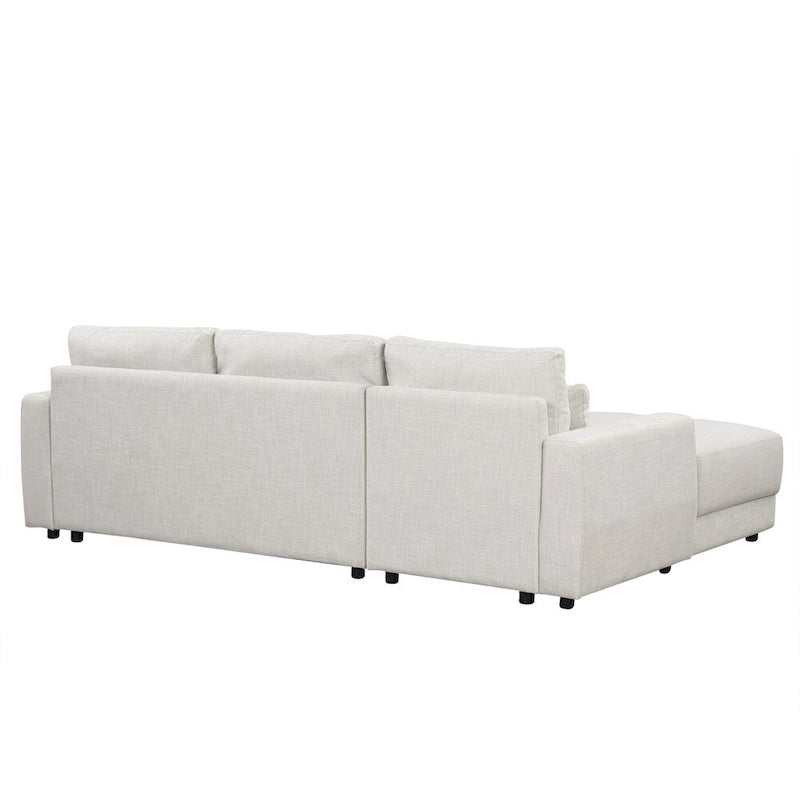 Canapé d'angle modulaire en forme de L avec coussins de dossier amovibles et 3 oreillers