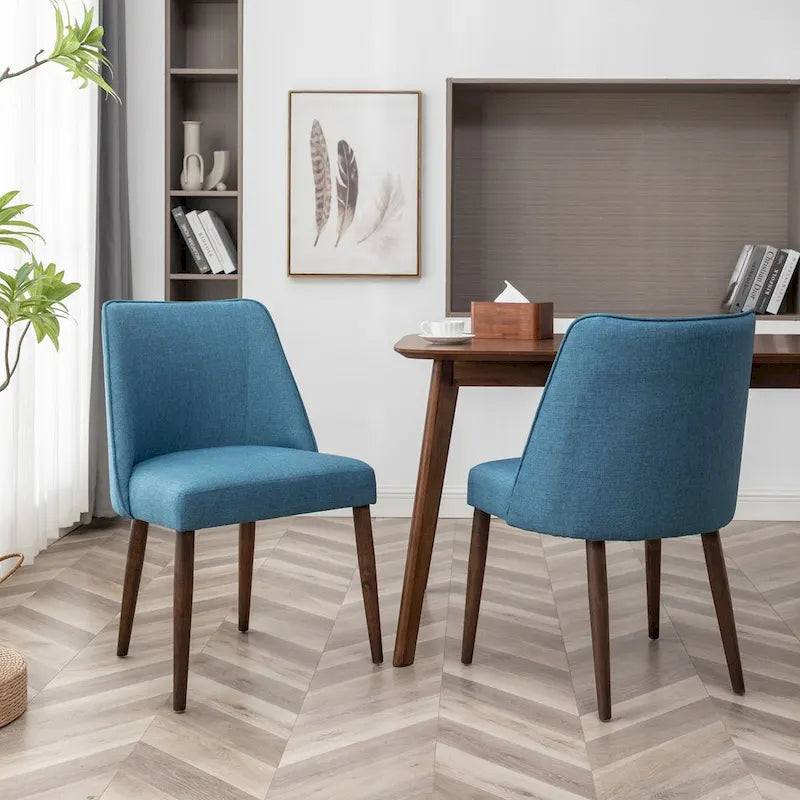 Chaises de salle à manger en tissu Nev avec pieds en bois