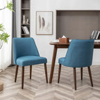 Chaises de salle à manger en tissu Nev avec pieds en bois