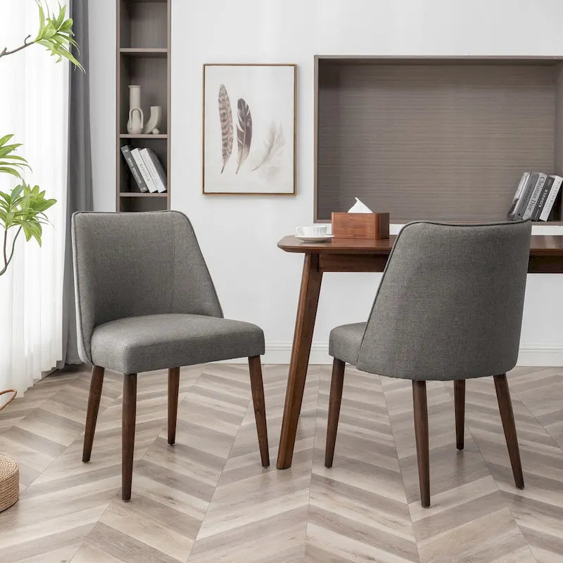 Chaises de salle à manger en tissu Nev avec pieds en bois