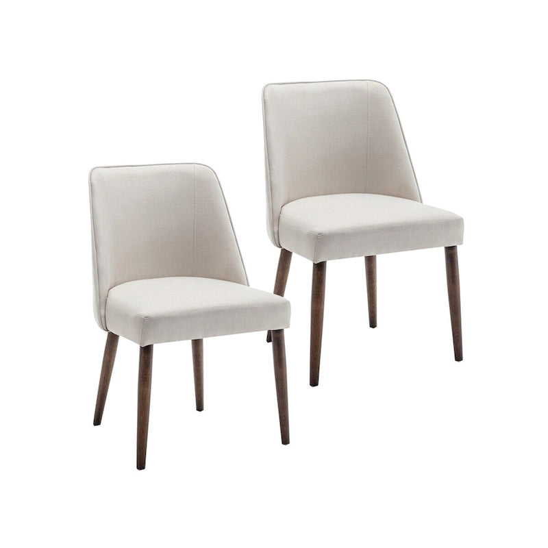 Chaises de salle à manger en tissu Nev avec pieds en bois