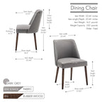 Chaises de salle à manger en tissu Nev avec pieds en bois