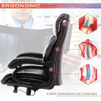 Fauteuil de bureau ergonomique grand dossier, grande taille, supporte 180 kg