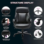 Fauteuil de bureau ergonomique grand dossier, grande taille, supporte 180 kg