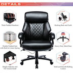 Fauteuil de bureau ergonomique grand dossier, grande taille, supporte 180 kg