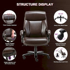 Fauteuil de bureau ergonomique grand dossier, grande taille, supporte 180 kg