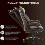 Fauteuil de bureau ergonomique grand dossier, grande taille, supporte 180 kg