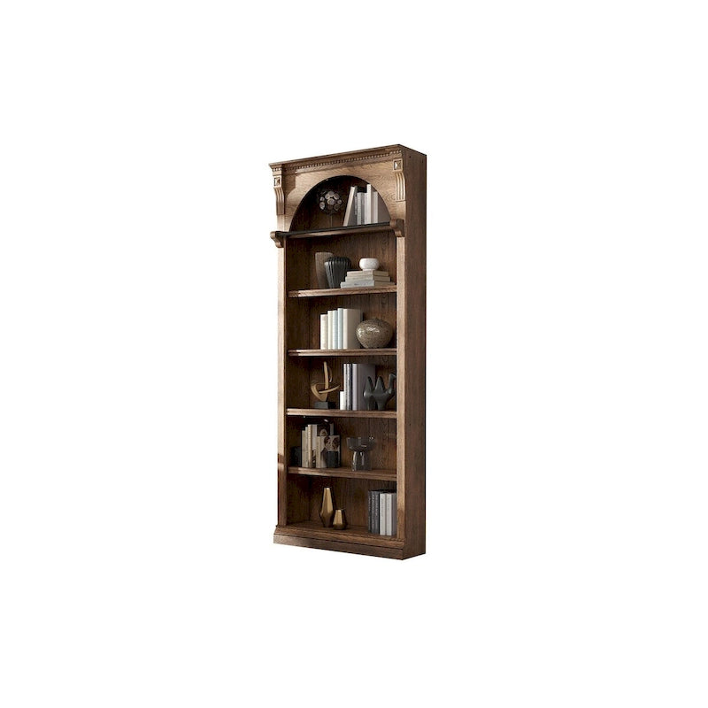 Bibliothèque traditionnelle de 2,4 m de haut en bois, organiseur de rangement, étagère de présentation, entièrement assemblée, marron - Bibliothèque simple