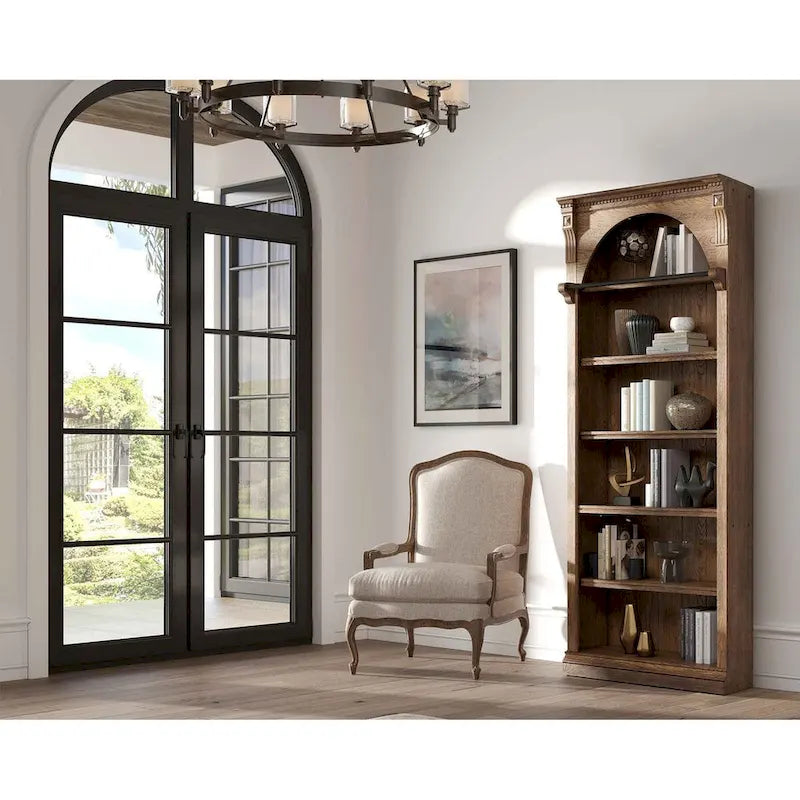 Bibliothèque traditionnelle de 2,4 m de haut en bois, organiseur de rangement, étagère de présentation, entièrement assemblée, marron - Bibliothèque simple