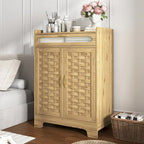 Meuble bas moderne avec tiroir et étagère réglable, buffet de rangement style porte de grange pour cuisine, salle à manger, salle de bain, entrée
