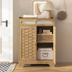 Meuble bas moderne avec tiroir et étagère réglable, buffet de rangement style porte de grange pour cuisine, salle à manger, salle de bain, entrée