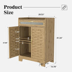 Meuble bas moderne avec tiroir et étagère réglable, buffet de rangement style porte de grange pour cuisine, salle à manger, salle de bain, entrée