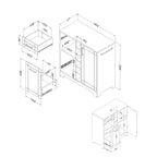 Meuble bar Vietti avec rangement pour bouteilles et verres