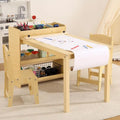Table d'activités pour enfants avec chaises, bureau d'activités avec étagères de rangement