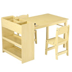 Table d'activités pour enfants avec chaises, bureau d'activités avec étagères de rangement
