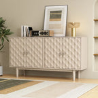 Bahut moderne à 4 portes avec portes à motifs convexes